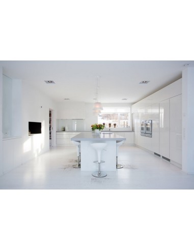 Taburete AUSTIN ( M ), cromado, abs blanco