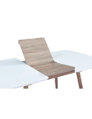 Mesa SOHAIL, extensible, metal, madera, cristal,140 ~ 180x80 cms