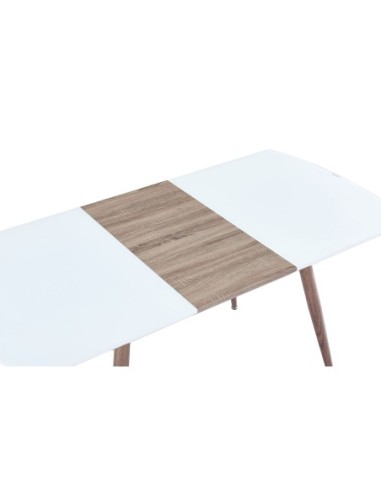 Mesa SOHAIL, extensible, metal, madera, cristal,140 ~ 180x80 cms