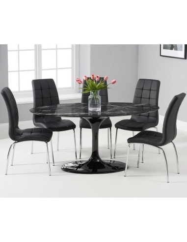 Mesa TUL, oval, fibra de vidrio, mármol negro 160x90 cms