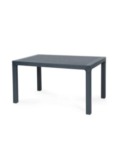 Mesa TROPICAL, ratán, polipropileno antracita, 150 x 90 cms