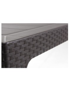 Mesa TROPICAL, ratán, polipropileno antracita, 150 x 90 cms 2