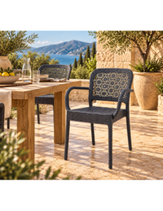 Sillón LATOJA, apilable, polipropileno antracita