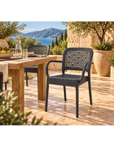Sillón LATOJA, apilable, polipropileno antracita