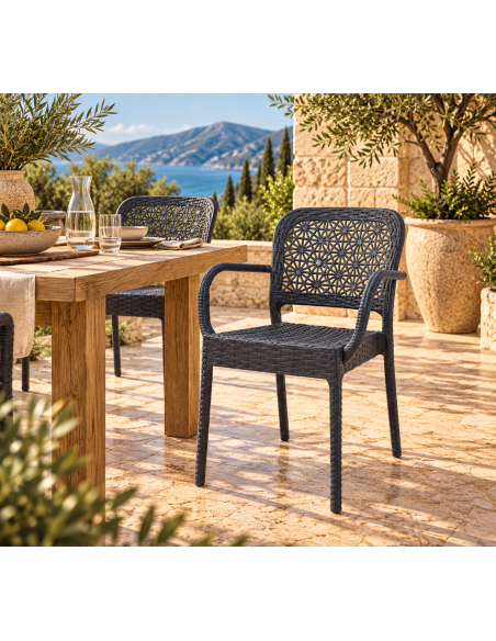 Sillón LATOJA, apilable, polipropileno antracita