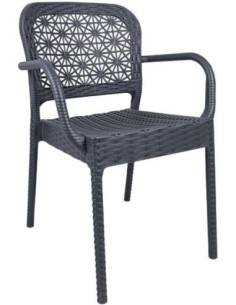 Sillón LATOJA, apilable, polipropileno antracita 2