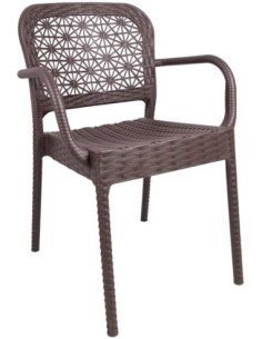 Sillón LATOJA, apilable, polipropileno marrón chocolate 2