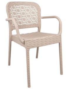 Sillón LATOJA, apilable, polipropileno beige 2