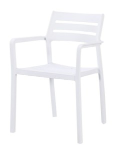 Sillón MADEIRA, apilable, polipropileno blanco 2