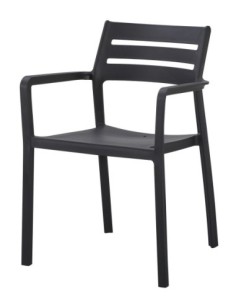 Sillón MADEIRA, apilable, polipropileno negro 2