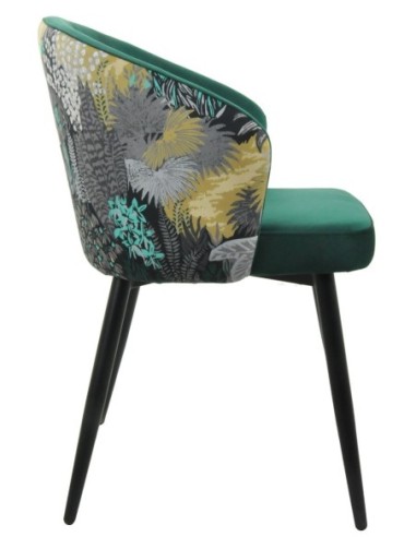  tapizado velvet verde con respaldo floral a juego