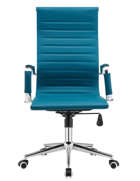 Sillón de oficina RICKY, alto, regulación de altura, basculante, similpiel turquesa
