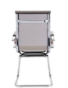 Sillón de oficina PRAGA, fijo, cromado, malla marrón 2