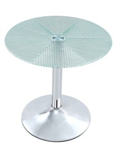 Mesa AVEIRO, baja, cromada, cristal templado térmico,  50 cms diámetro 2