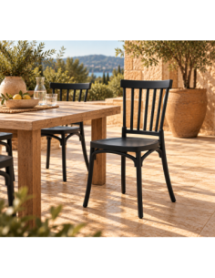Silla MILOS 43, apilable, tratamiento anti UV, polipropileno antracita