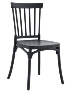 Silla MILOS 43, apilable, tratamiento anti UV, polipropileno antracita 2