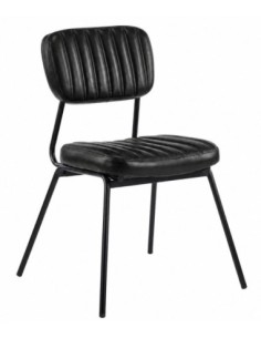 Silla NUREMBERG, metal, similpiel negra