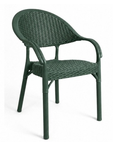 Sillón TORREMOLINOS, apilable, patas metálicas, polipropileno verde