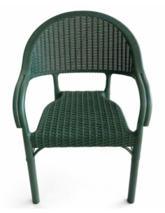 Sillón TORREMOLINOS, apilable, patas metálicas, polipropileno verde 2