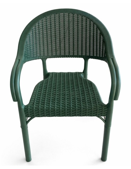 Sillón TORREMOLINOS, apilable, patas metálicas, polipropileno verde
