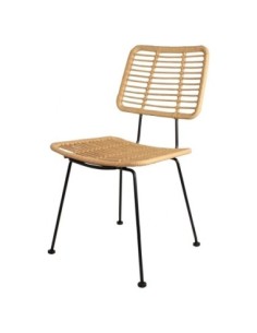 Silla SUMATRA, metal, ratán beige