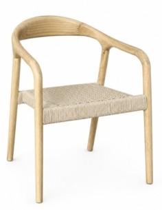 Sillón BALCANES, madera de haya, natural, asiento de cuerda natural