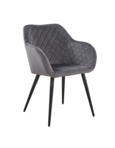 Sillón ROLANDO, metal, tapizado velvet 21 gris oscuro