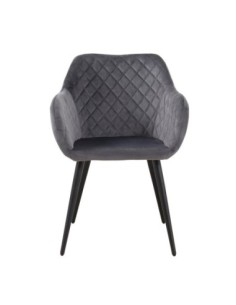 Sillón ROLANDO, metal, tapizado velvet 21 gris oscuro 2