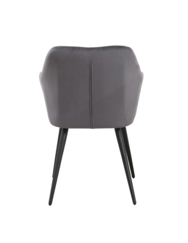 Sillón ROLANDO, metal, tapizado velvet 21 gris oscuro