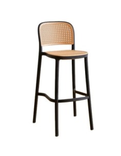 Taburete NIJAR NB, apilable, tratamiento anti UV, polipropileno negro y beige