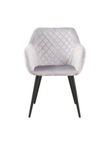 Sillón ROLANDO, metal, tapizado velvet 13 gris claro