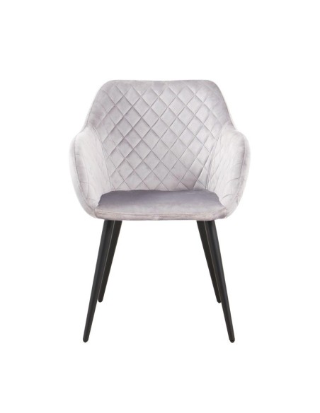 Sillón ROLANDO, metal, tapizado velvet 13 gris claro