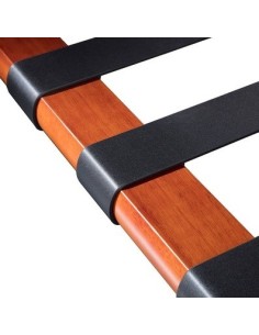 Cama de día BARNA, madera, acero inoxidable, similpiel negra 2