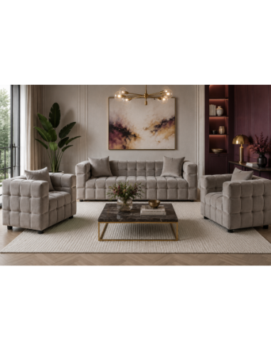 Sillón LORING, tejido velvet gris claro 25
