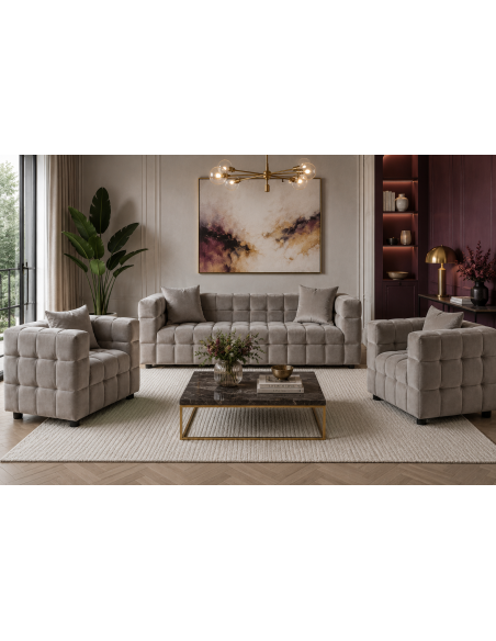Sillón LORING, tejido velvet gris claro 25