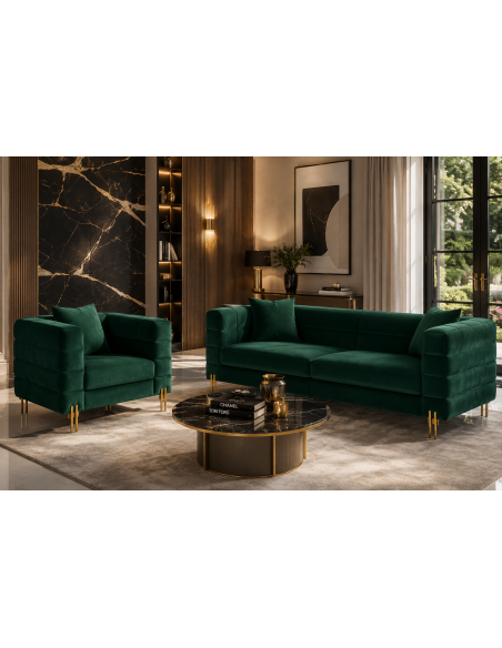 Sillón LARIOS, tejido velvet verde oscuro 42
