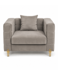 Sillón LARIOS, tejido velvet gris claro 25
