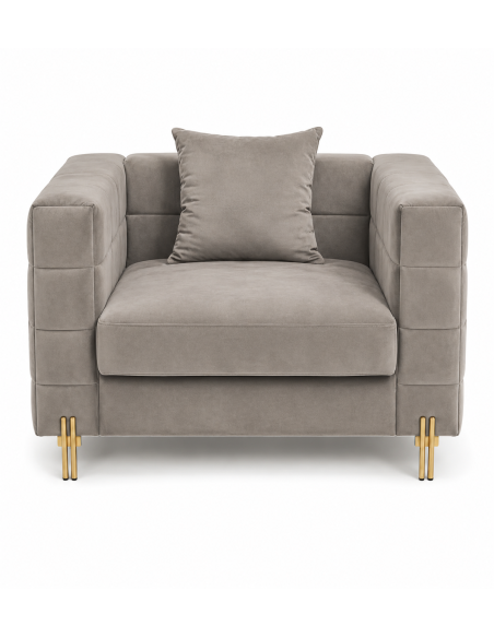 Sillón LARIOS, tejido velvet gris claro 25