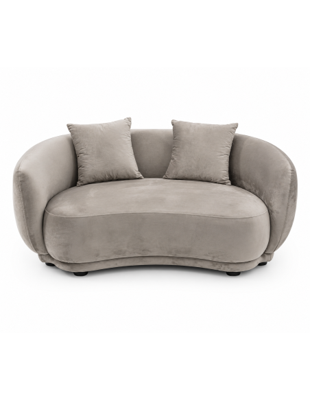 Sofá Rachel, 2 plazas, tejido velvet gris claro 25