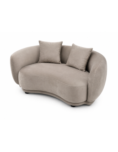 Sofá Rachel, 2 plazas, tejido velvet gris claro 25