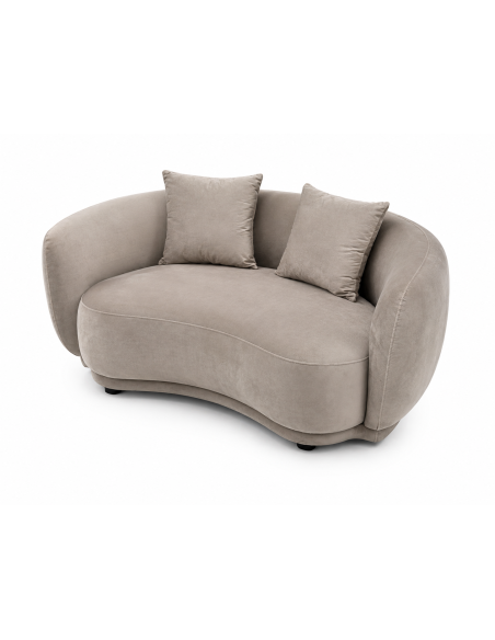 Sofá Rachel, 2 plazas, tejido velvet gris claro 25