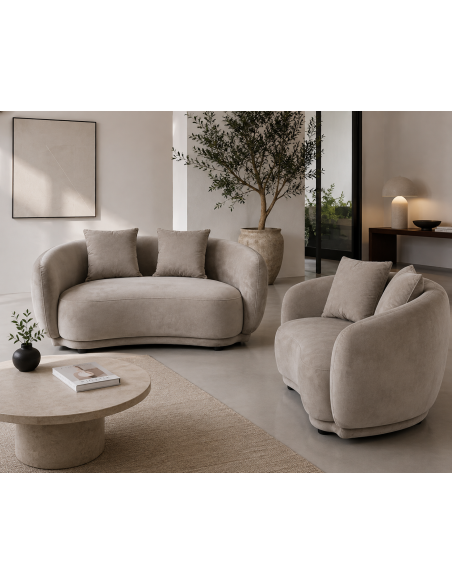 Sofá Rachel, 3 plazas, tejido velvet gris claro 25