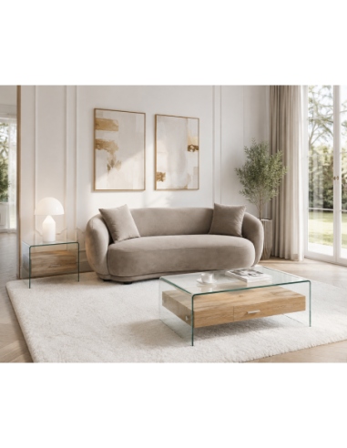 Sofá Rachel, 3 plazas, tejido velvet gris claro 25