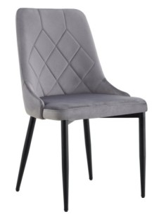 Silla LAPONIA, metal, tapizado velvet gris claro