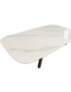 Mesa JAZZ-CE, metal negro, tapa cerámica con imitación mármol, 160x90 cms 2