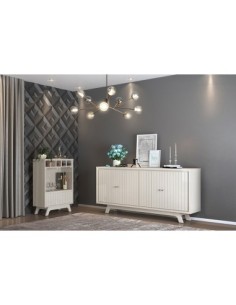 Vitrina BREST, cristal, blanco roto 2