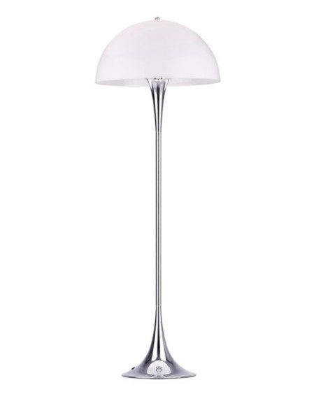 Lámpara VEYPA, de pie, metal, cromada, blanca