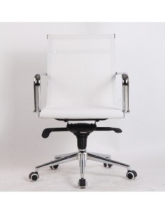 Sillón de oficina MAX NEW, giratorio, malla blanca 2