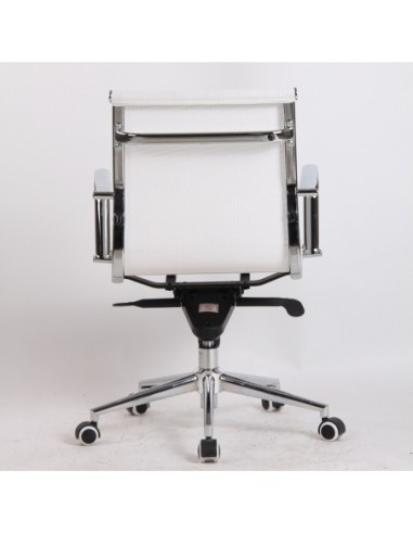 Sillón de oficina MAX NEW, giratorio, malla blanca