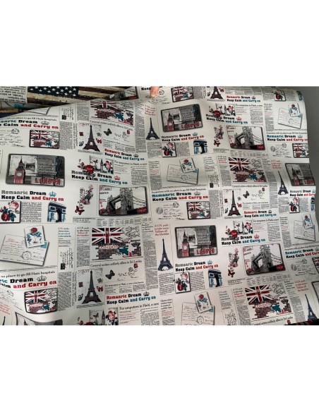 Detalle del estampado del cojín de la silla